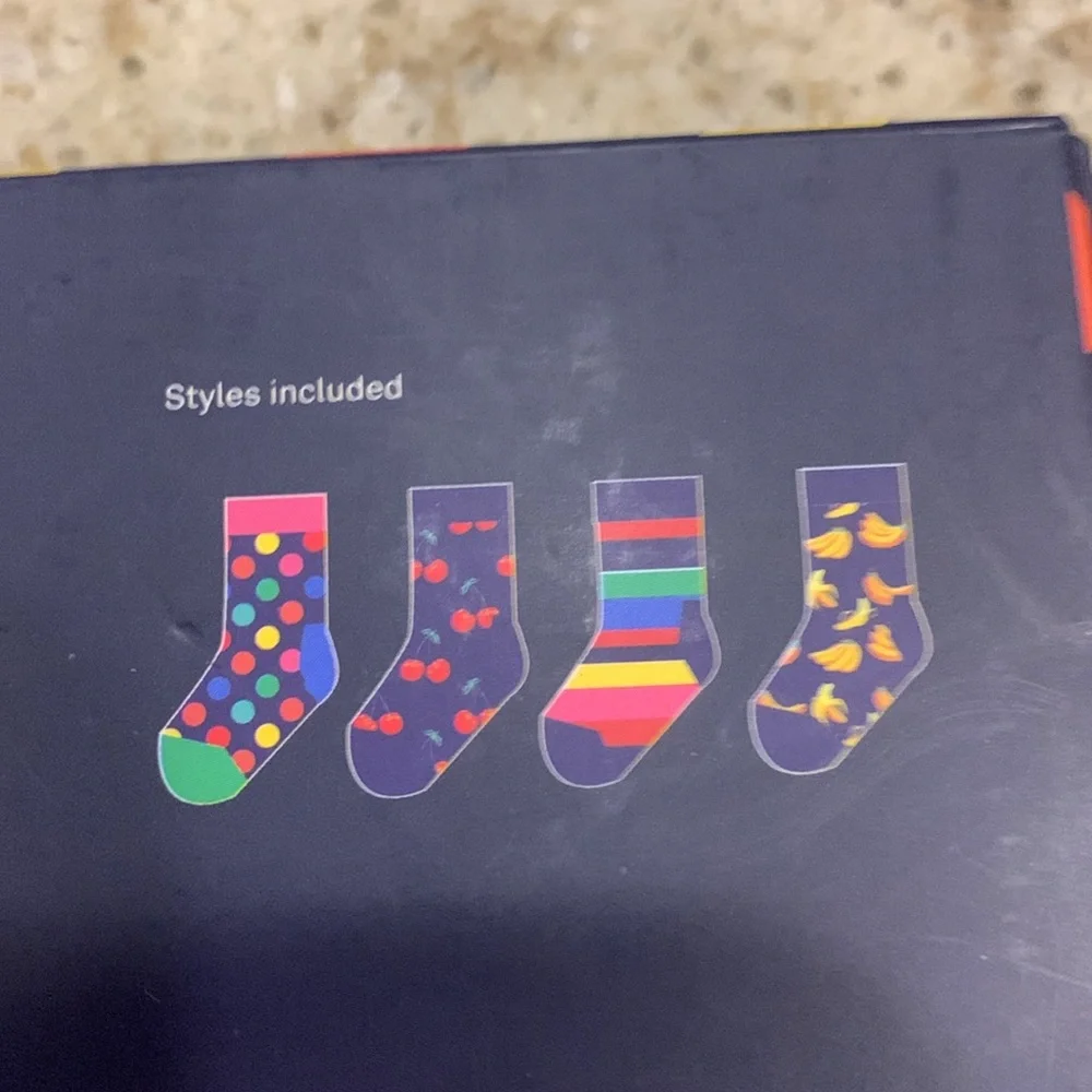 NWT Happy Socks Gift Set Cherry Kids Classic Size 2-3Y